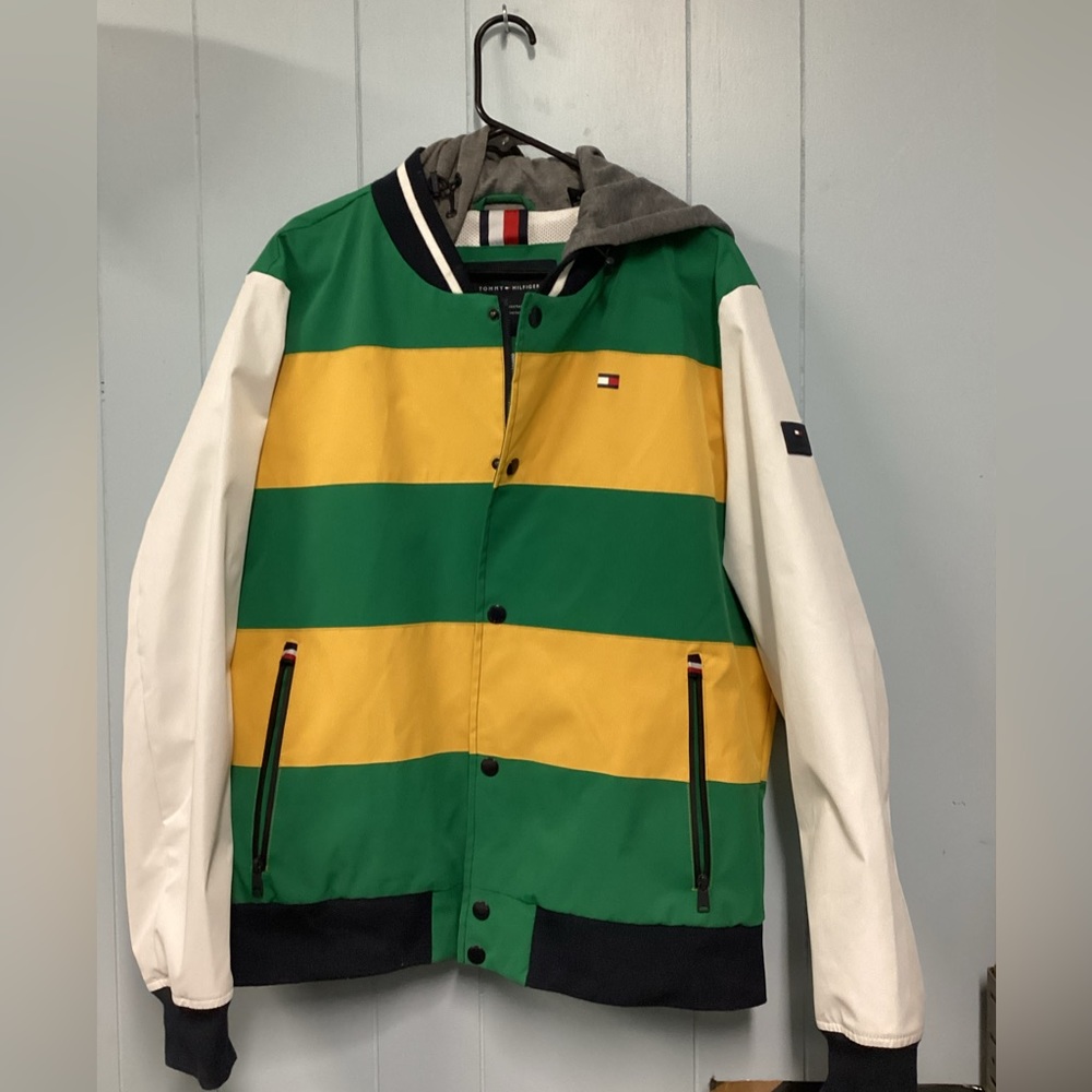 Tommy Hilfiger green and yellow jacket